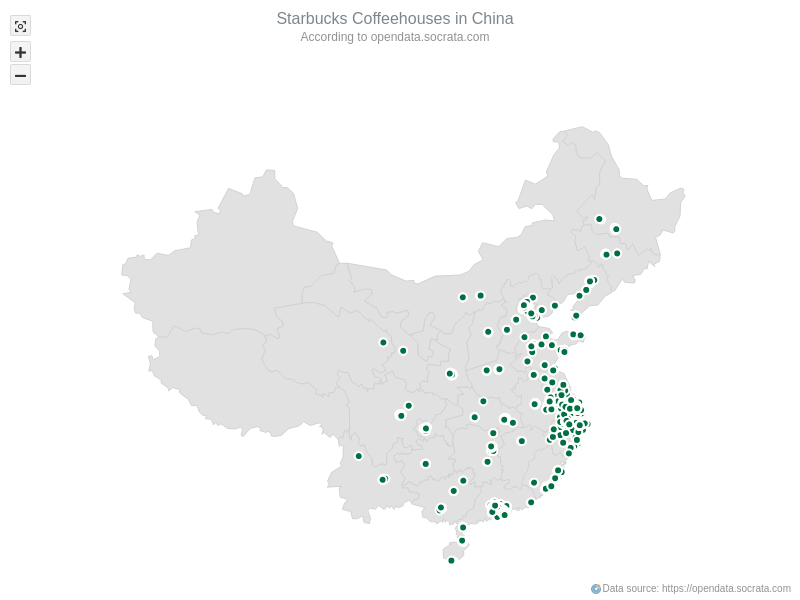 Starbucks in China  Point Maps (Dot Maps)  AnyMap 